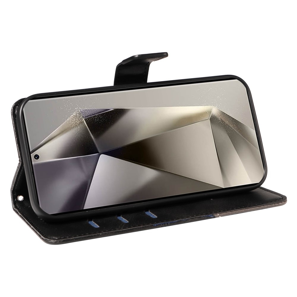 Vonalak könyv tok Samsung Galaxy S25 Ultra - fekete