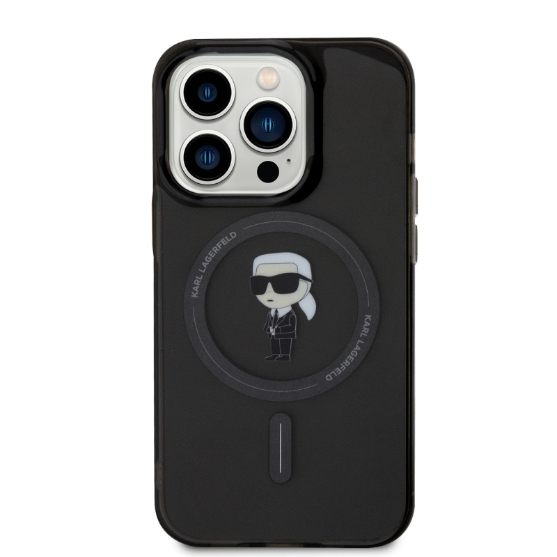 Karl Lagerfeld IML IML Ikonik MagSafe hátlap iPhone 15 Pro-hoz Fekete