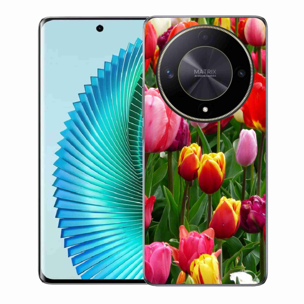 Zselés borítás mmCase a Honor Magic 6 Lite 5G számára - tulipánok