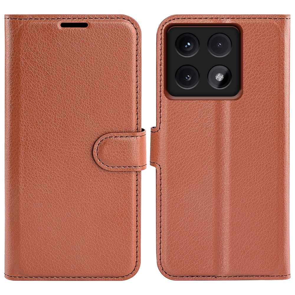 Litchi könyv tok a Xiaomi 14T Pro-hoz - barna