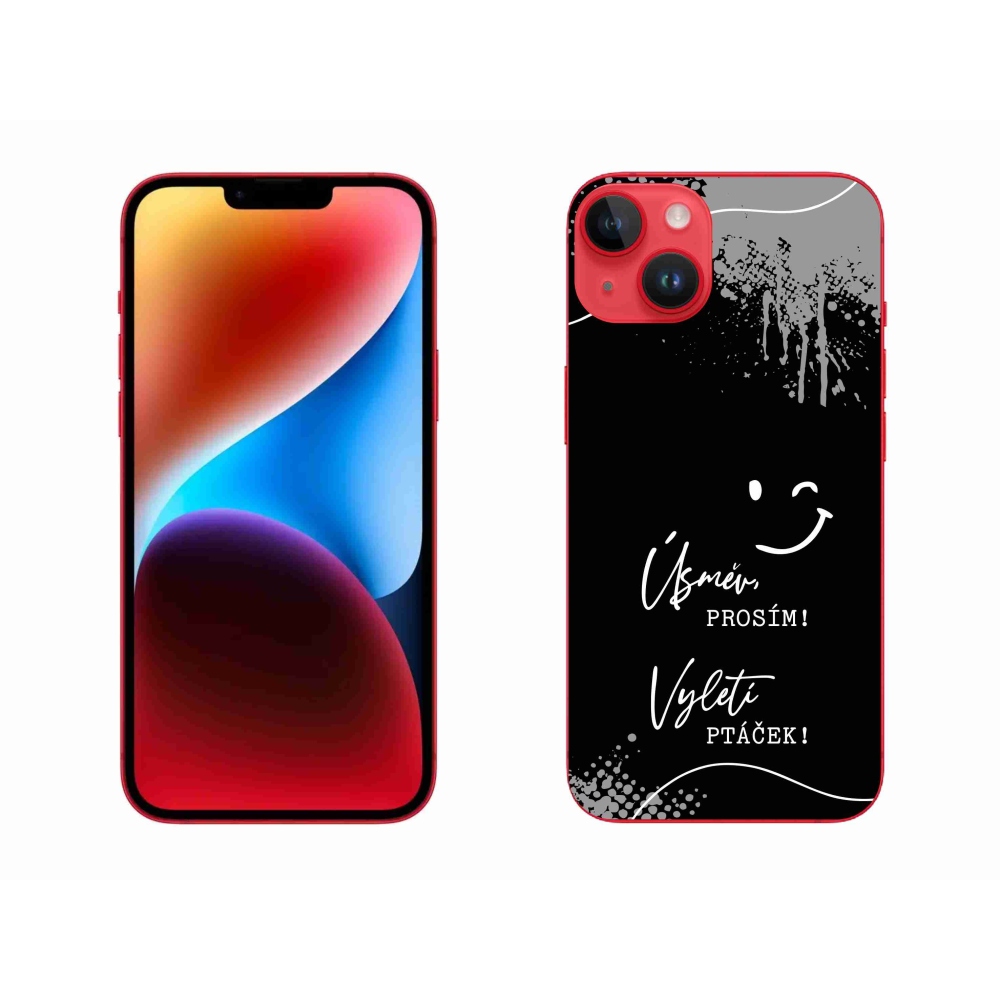 Gél borító mmCase iPhone 14 Plus készülékhez - vicces szöveg 4 fekete háttér