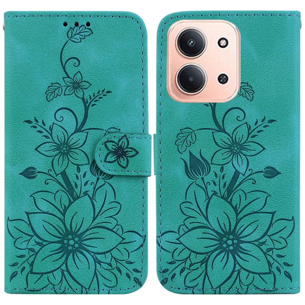Lily könyv tok Xiaomi Redmi 15C 4G/5G (173mm) - teáskék színben