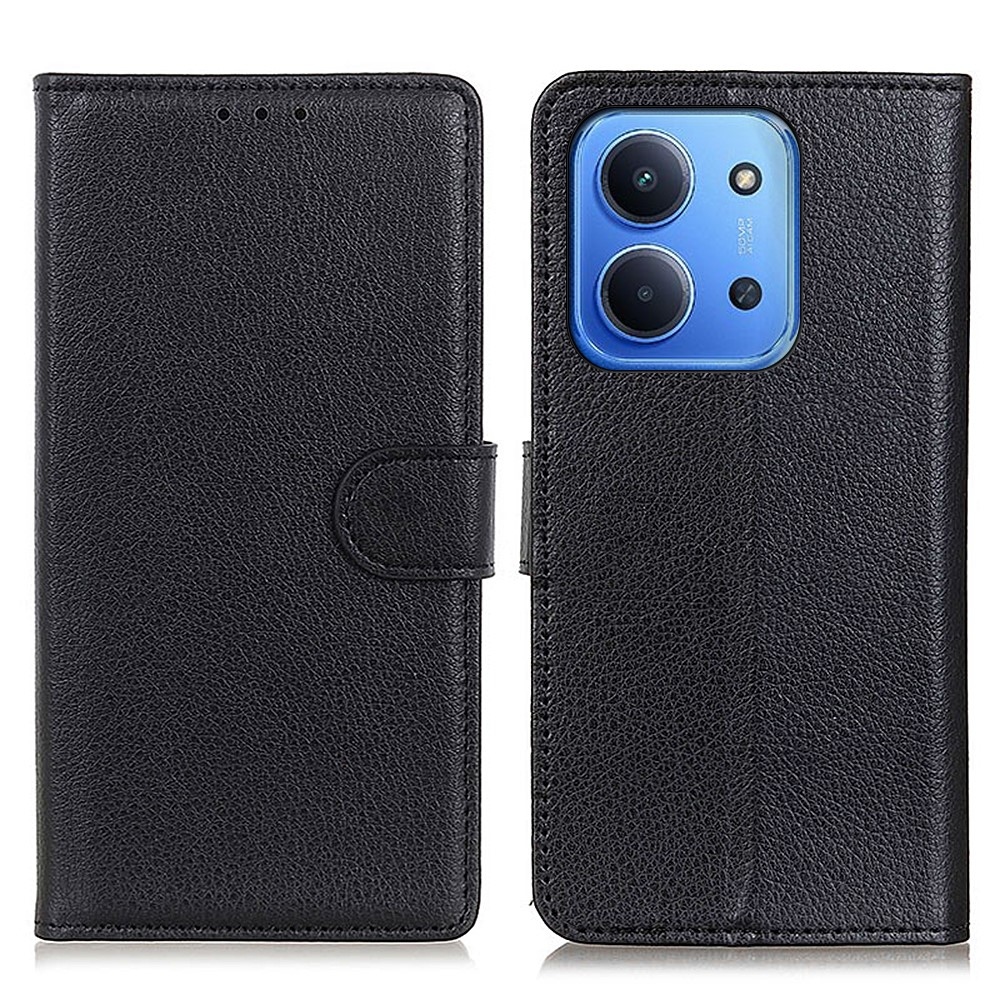 Litchie könyvtáska Xiaomi Redmi 15C 4G/5G (173mm) - fekete