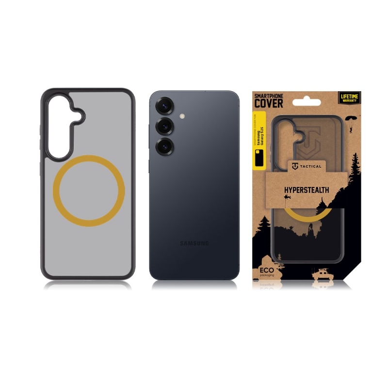 Taktikai MagForce Hyperstealth 2.0 borító Samsung Galaxy S25 fekete/sárga színű készülékhez
