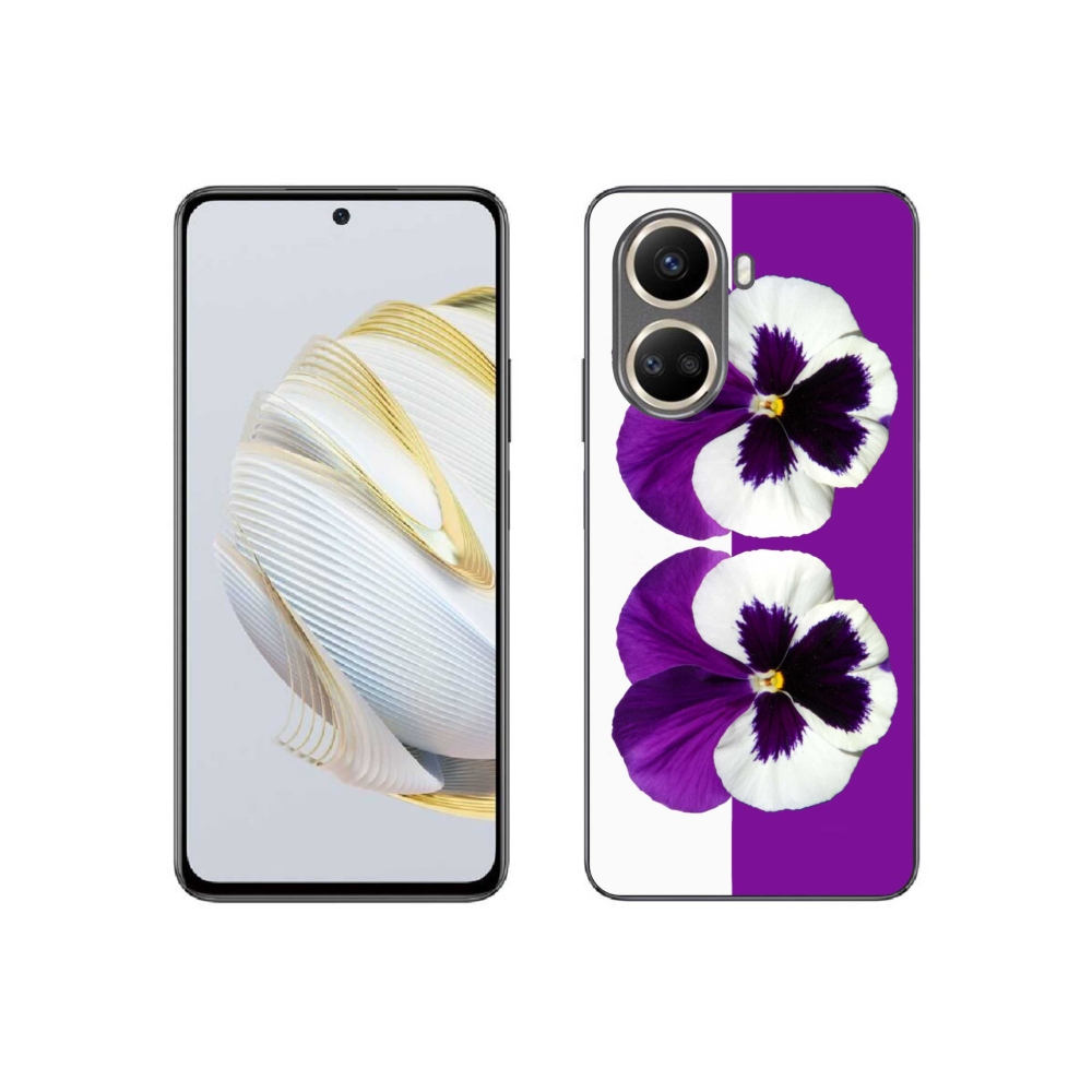 Gél borítás mmCase a Huawei Nova 10 SE-hez - lila és fehér virág