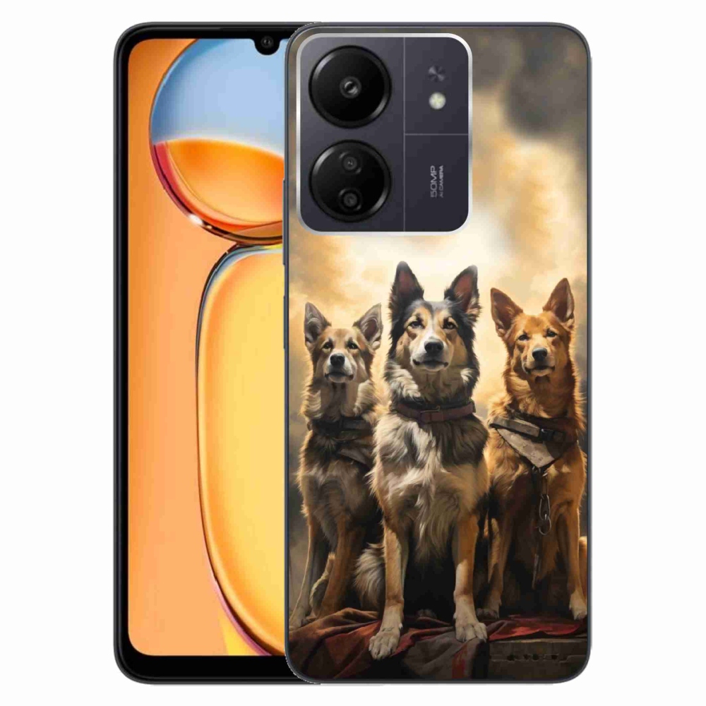 Gél borítás mmCase a Xiaomi Poco C65/Redmi 13C számára - három kutya