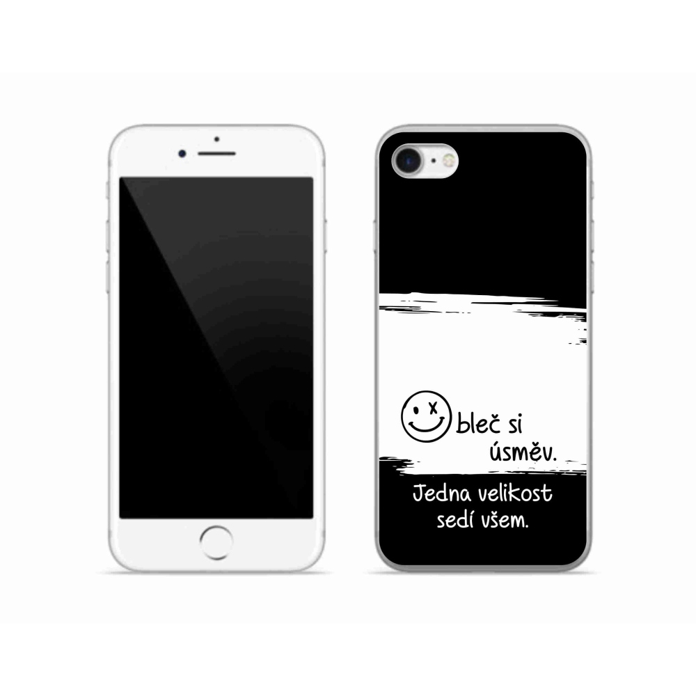 Gél borító mmCase iPhone SE (2022) - vicces szöveg 8 fekete-fehér háttérrel