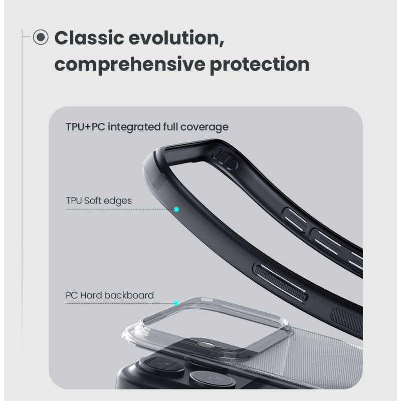 Nillkin Super Frosted PRO hátlap az Apple iPhone 17 Pro Max készülékhez Átlátszó fekete