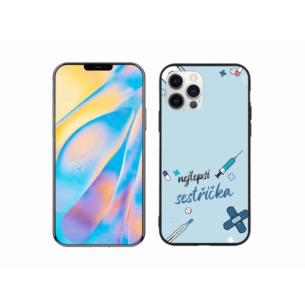 Gél borító mmCase iPhone 12 készülékhez - legjobb kishúg kék háttérrel