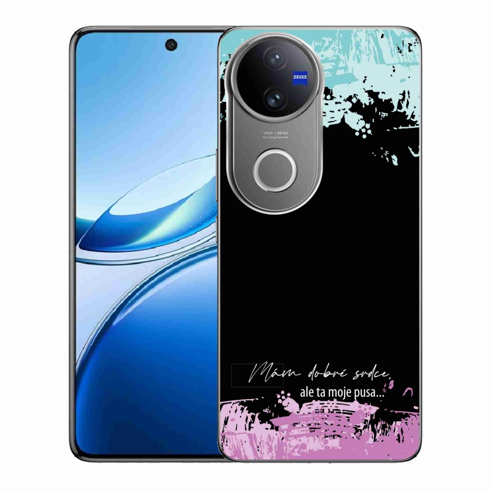 Gél borító mmCase a Vivo V50 5G készülékhez - vicces szöveg 3 fekete háttér