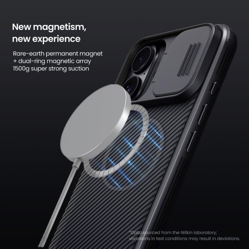 Nillkin CamShield PRO mágneses hátlap Apple iPhone 16-hoz Fekete