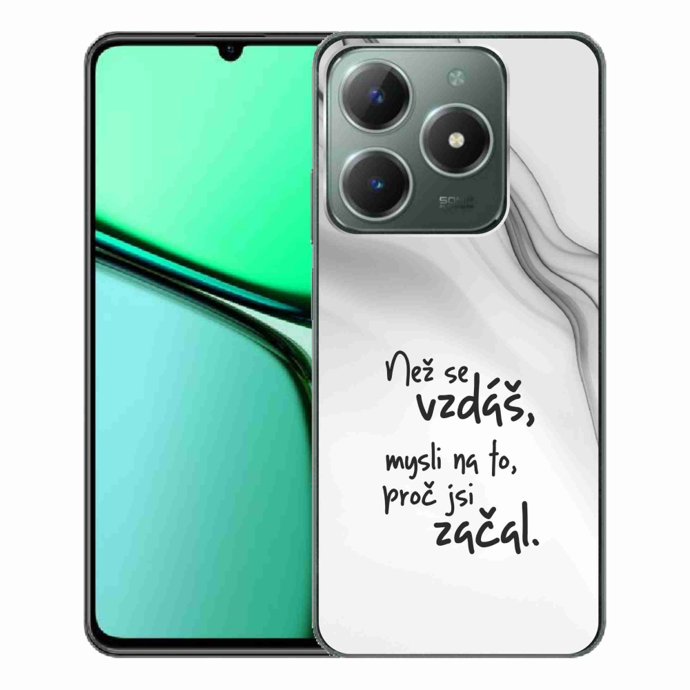 Gél borítás mmCase a Realme C61 készülékre - idézet 2 fehér háttér