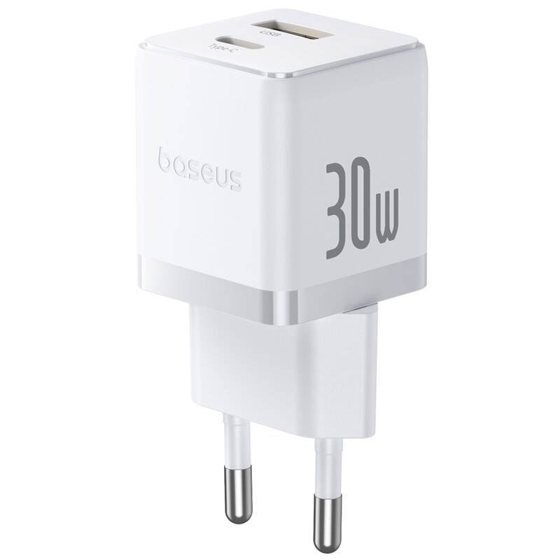 Baseus Palm gyors töltő USB-A + USB-C 30W Fehér