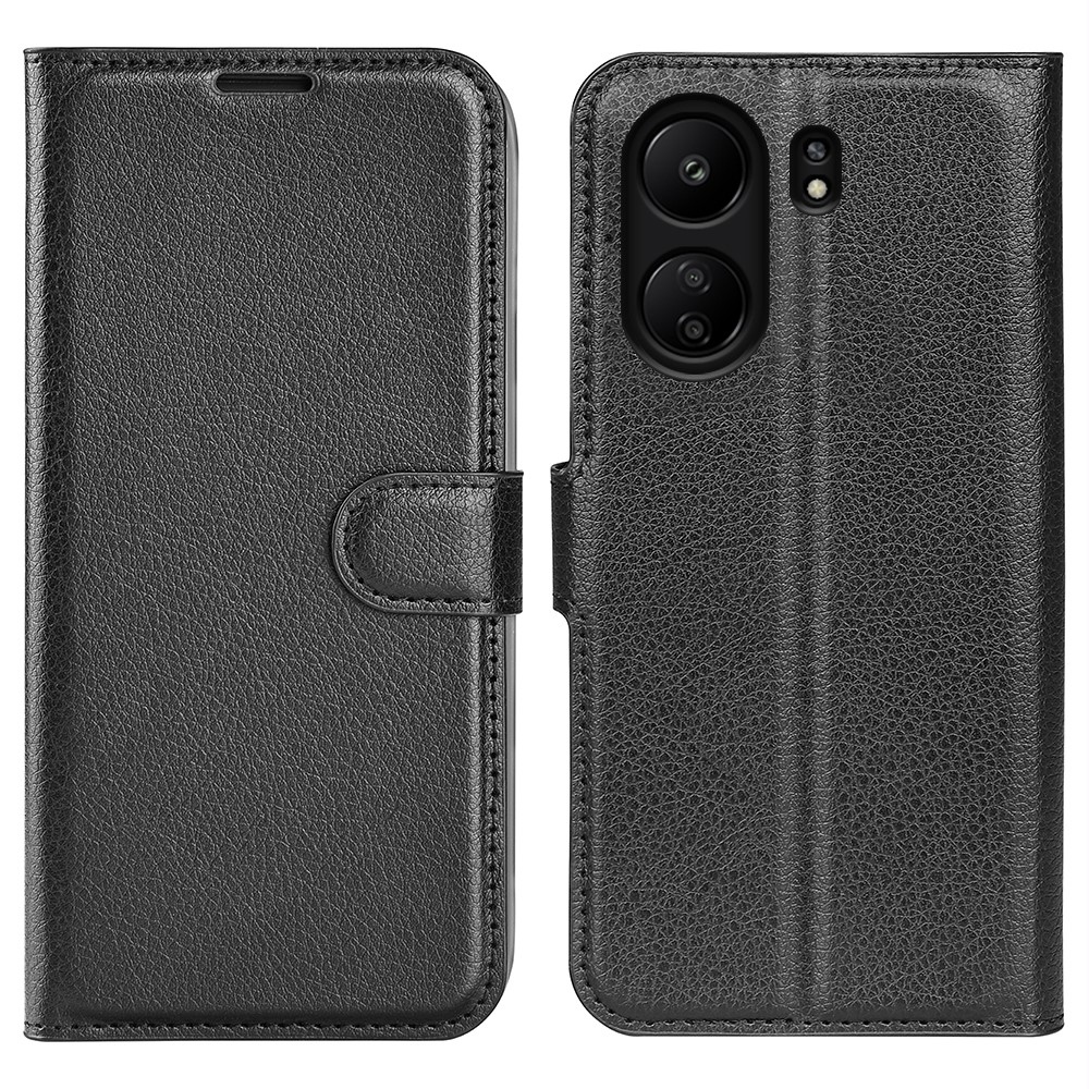 Litchi könyv tok a Xiaomi Poco C65/Redmi 13C készülékhez - fekete
