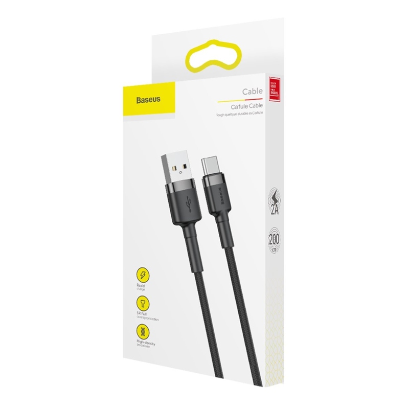 Baseus Cafule sorozatú adatkábel USB-A - USB-C 2A 3m szürke/fekete