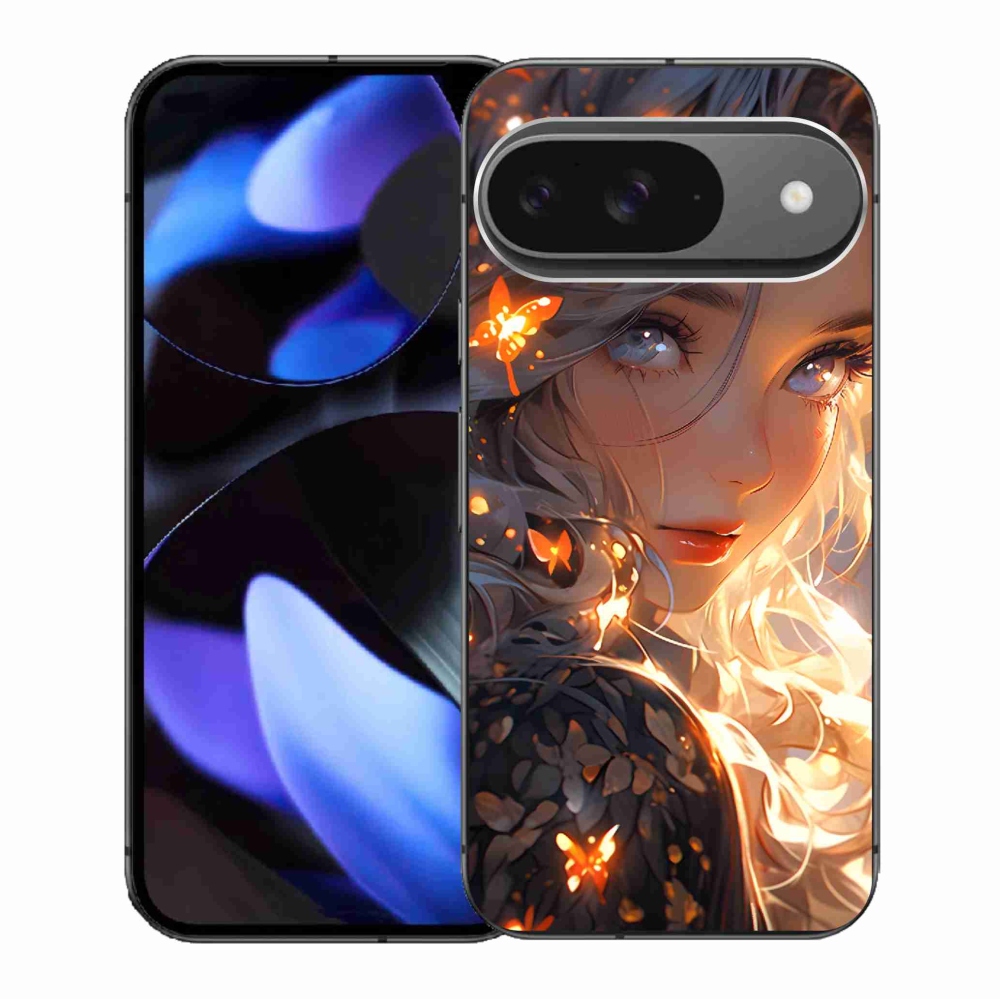 Gél borítás mmCase a Google Pixel 9/9 Pro számára - lány és pillangók
