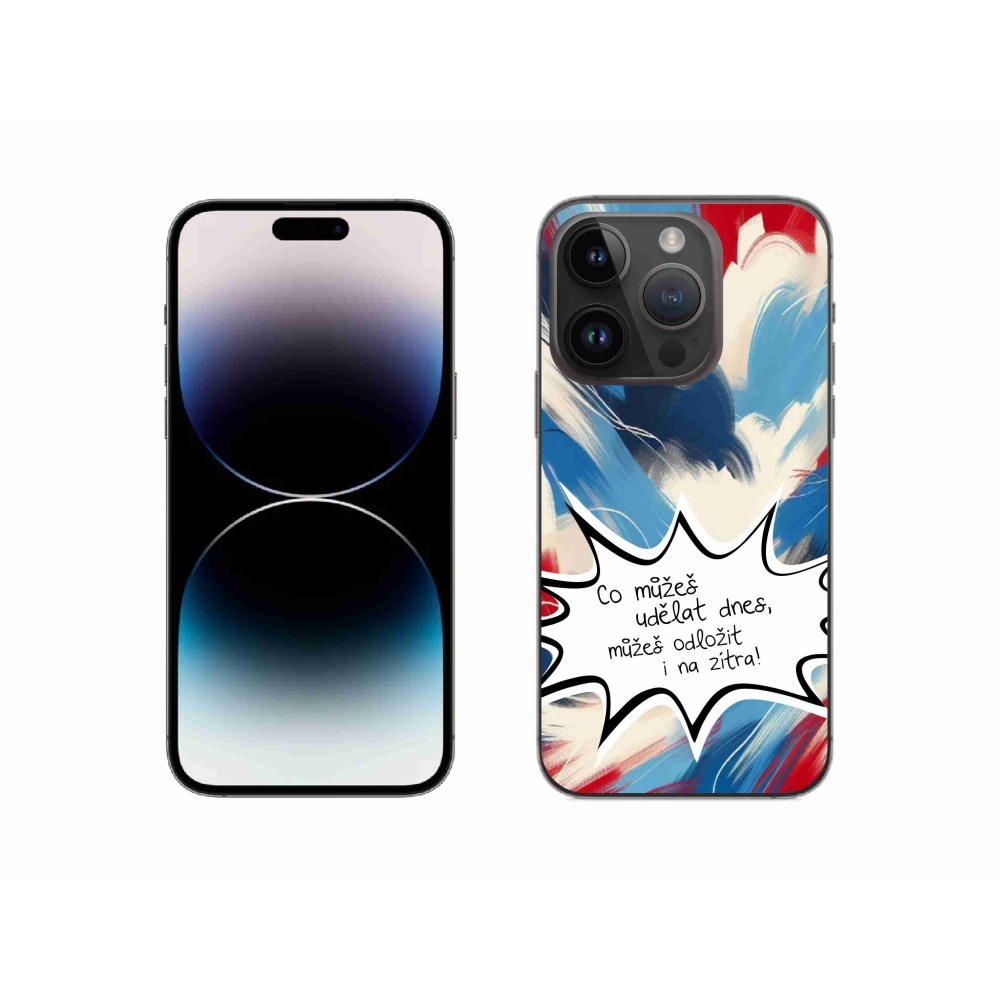 Gél borítás mmCase iPhone 14 Pro 6.1 készülékhez - vicces szöveg 9 fehér háttér