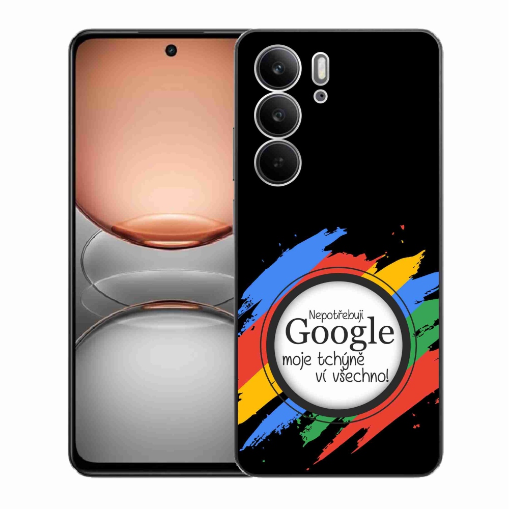 Gél borító mmCase a Realme C75-ön - anyós mindent tud fekete háttérrel