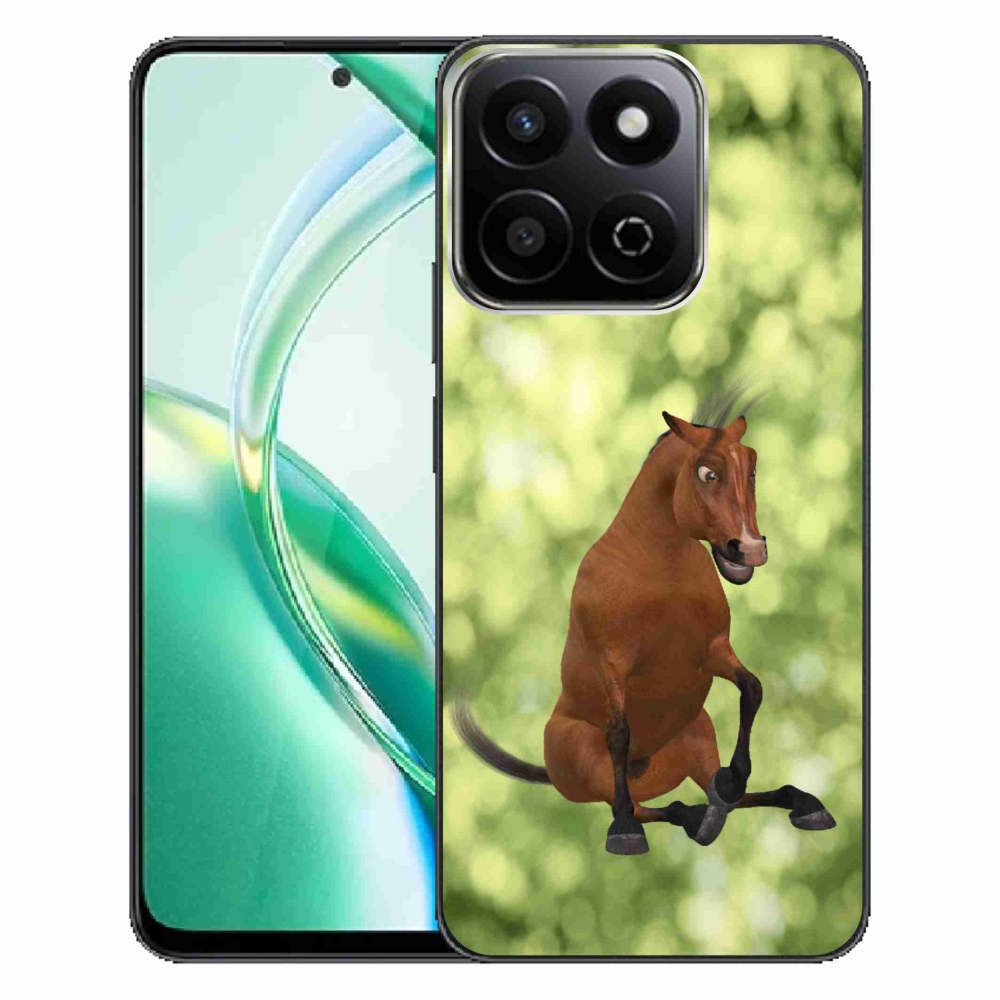 Zselés borító mmCase a Honor 200 Smart 5G készülékhez - barna rajzfilm ló 1