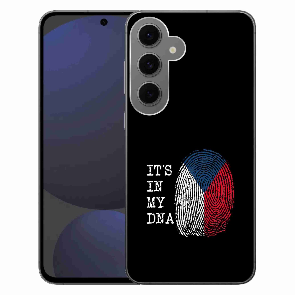 Zselés borítás mmCase Samsung Galaxy S24 FE - zászlós ujjlenyomat fekete háttérrel