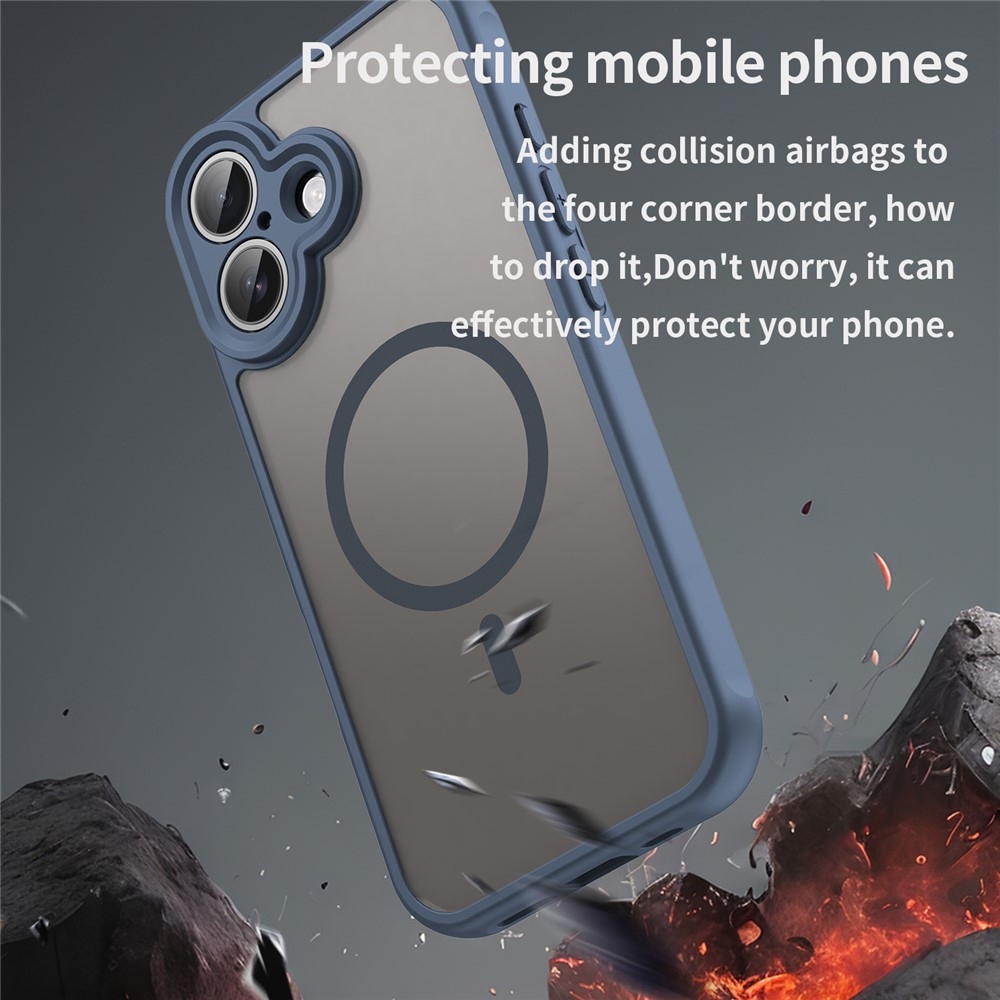 Matta zselés tok MagSafe-rel iPhone 17 készülékhez - kék