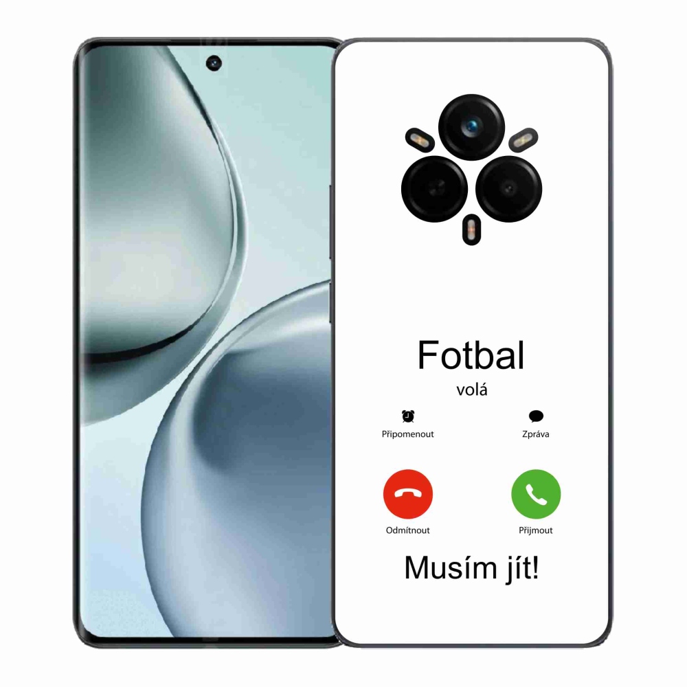 Gél borítás mmCase a Realme 14 Pro 5G-n - futballhívások fehér háttérrel