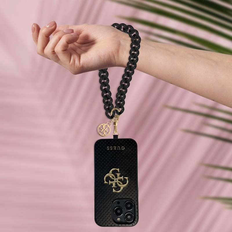 Guess Universal 4G Charm Fekete kézpánt