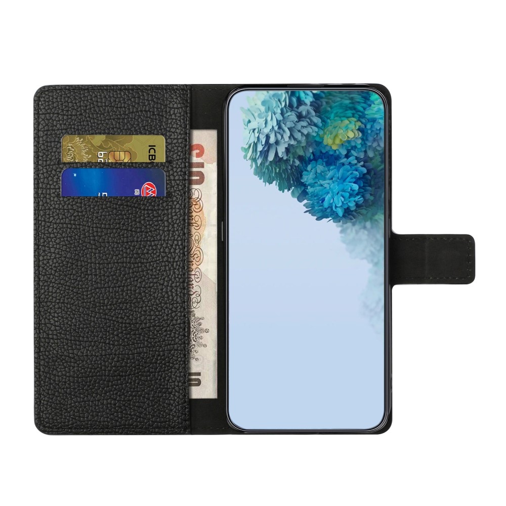 Litchie könyv tok Xiaomi Redmi Note 14 Pro 5G/Poco X7 5G/Note 14 Pro+ 5G - fekete