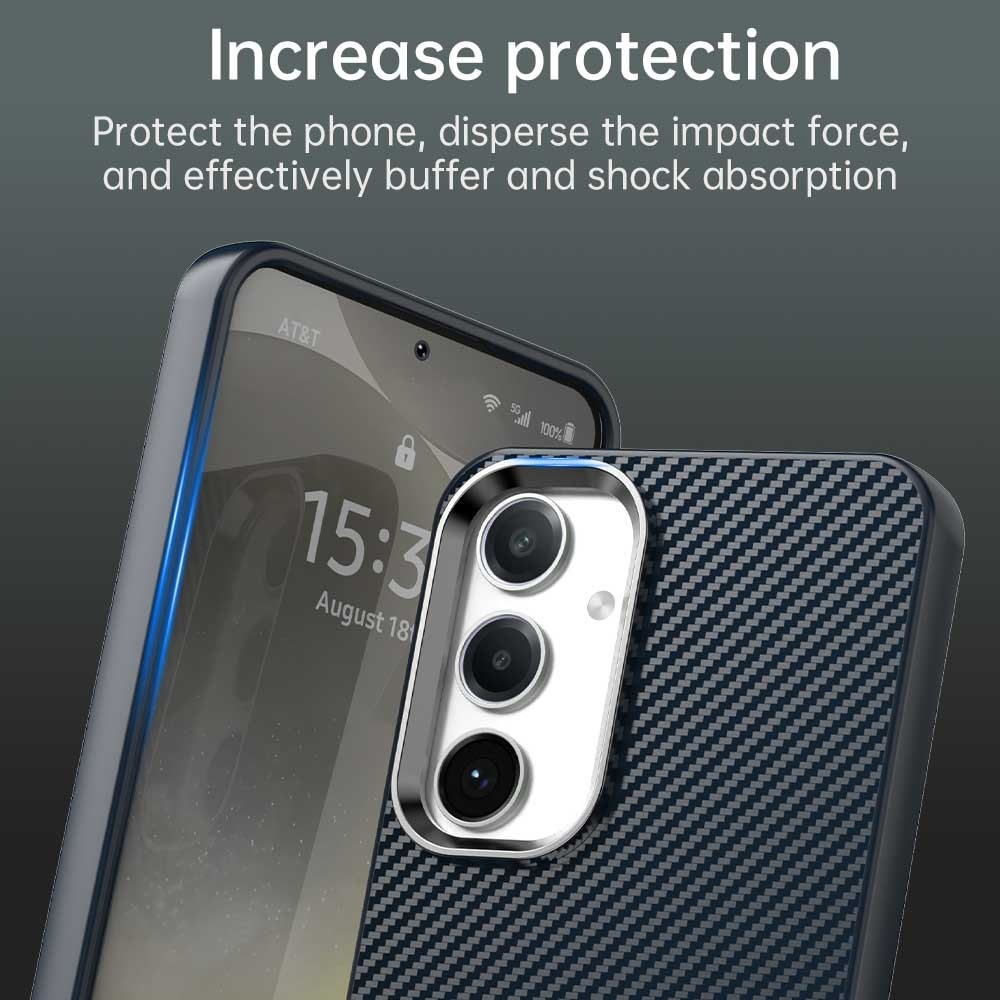 Texture Fiber tartós borító Samsung Galaxy S25 készülékhez - kék