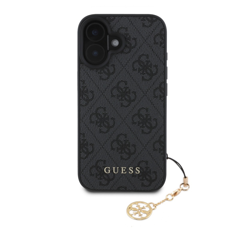 Guess 4G Charm hátlap iPhone 16-hoz Tone on Tone szürke