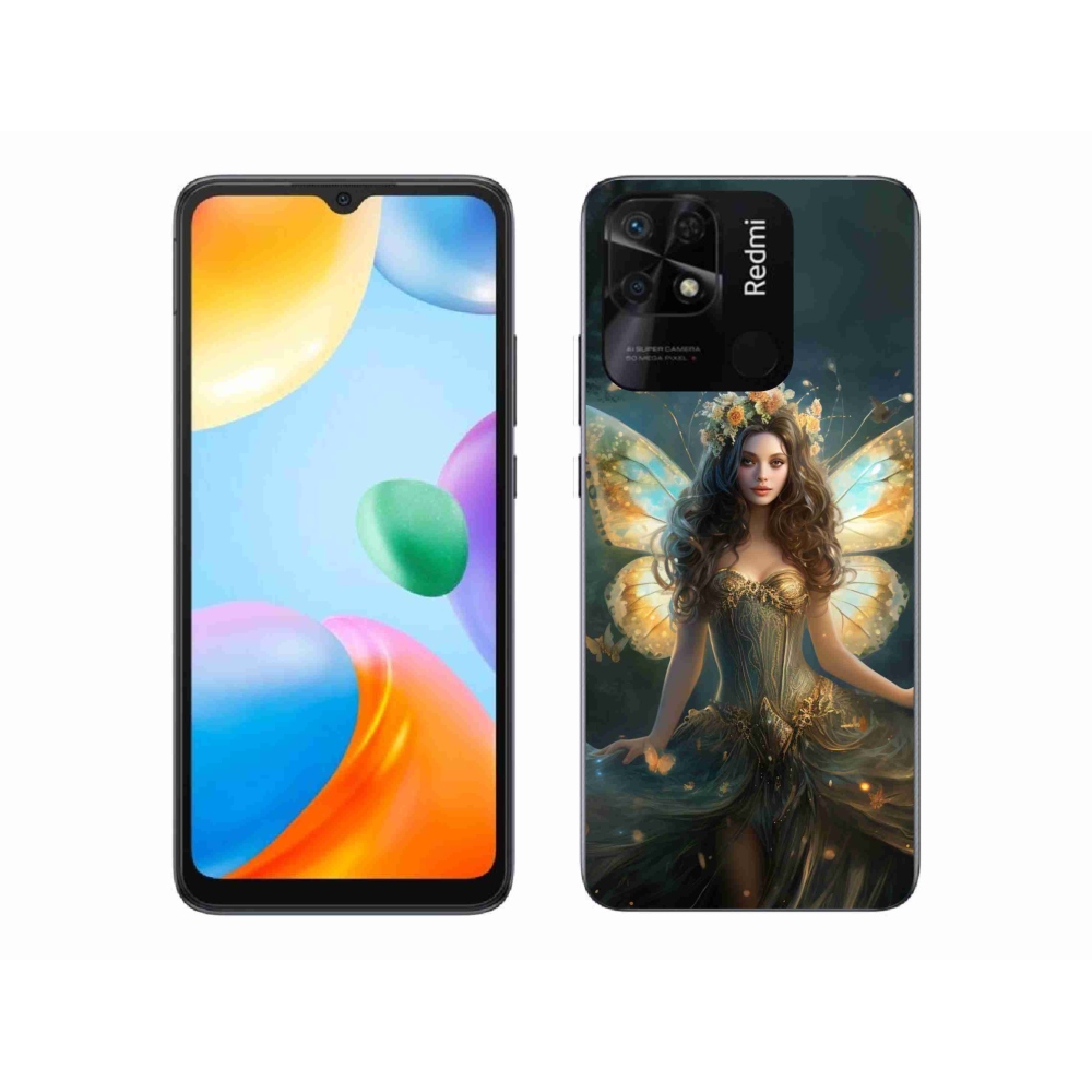 Gél borító mmCase a Xiaomi Redmi 10C-hez - pillangó nő