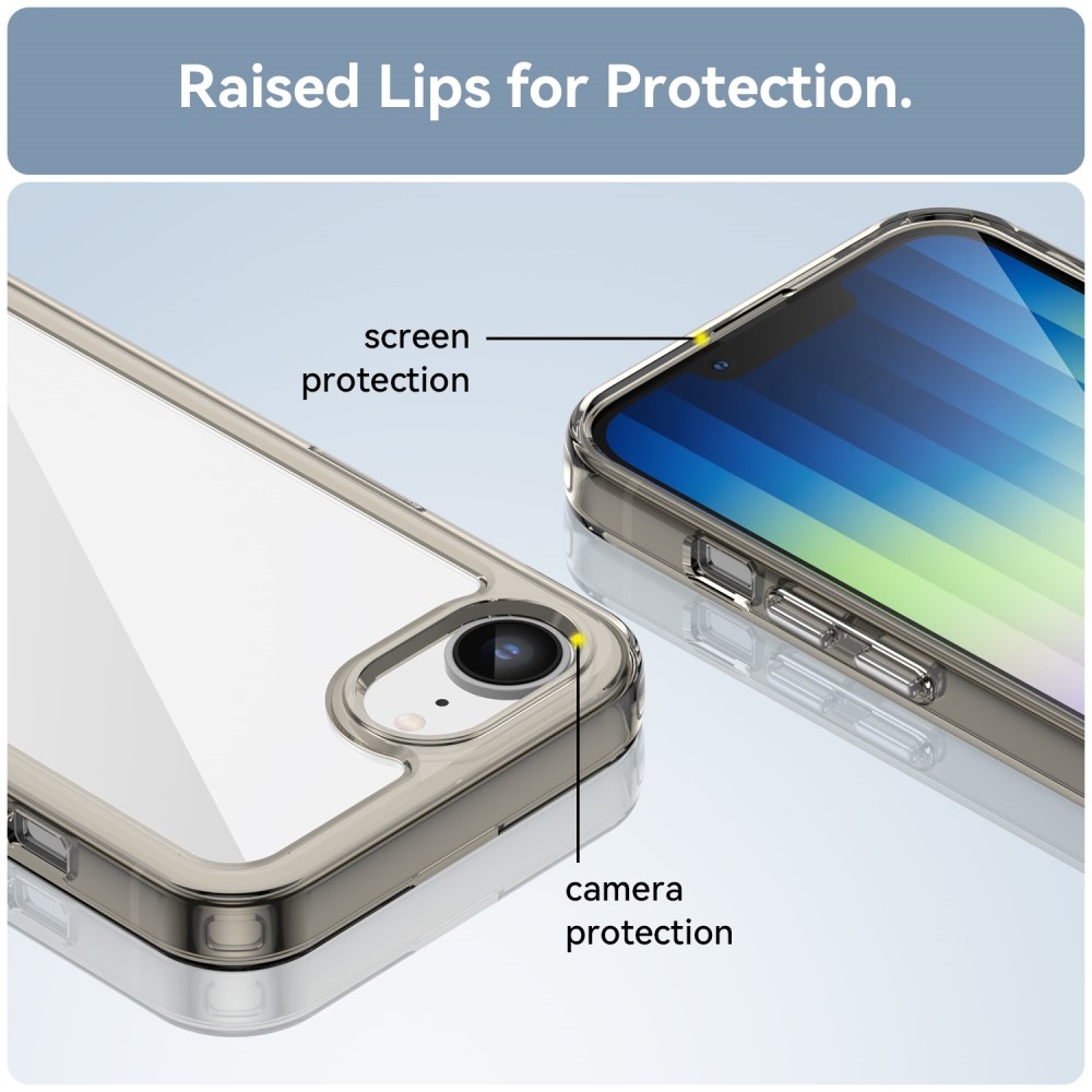 Gél tok fix hátlappal iPhone 16e készülékhez - szürke