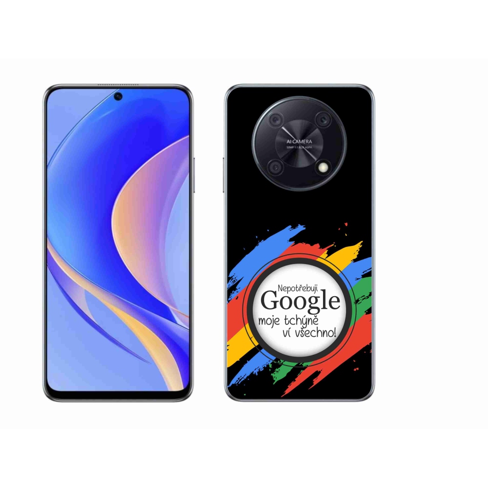 Gél borító mmCase a Huawei Nova Y90 - anyós mindent tud fekete háttérrel