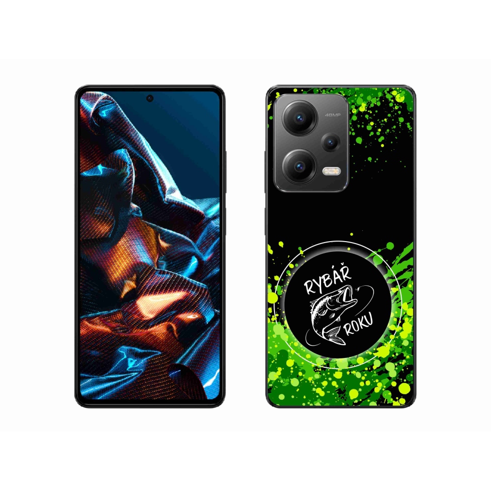 Gél borító mmCase a Xiaomi Redmi Note 12 Pro 5G-hez - az év horgásza fekete háttérrel