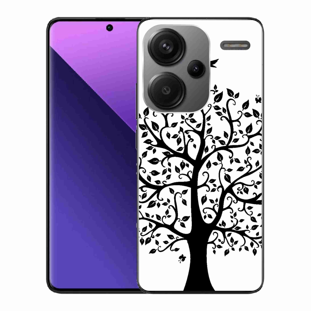 Gél borítás mmCase a Xiaomi Redmi Note 13 Pro+ 5G számára - fekete és fehér fa