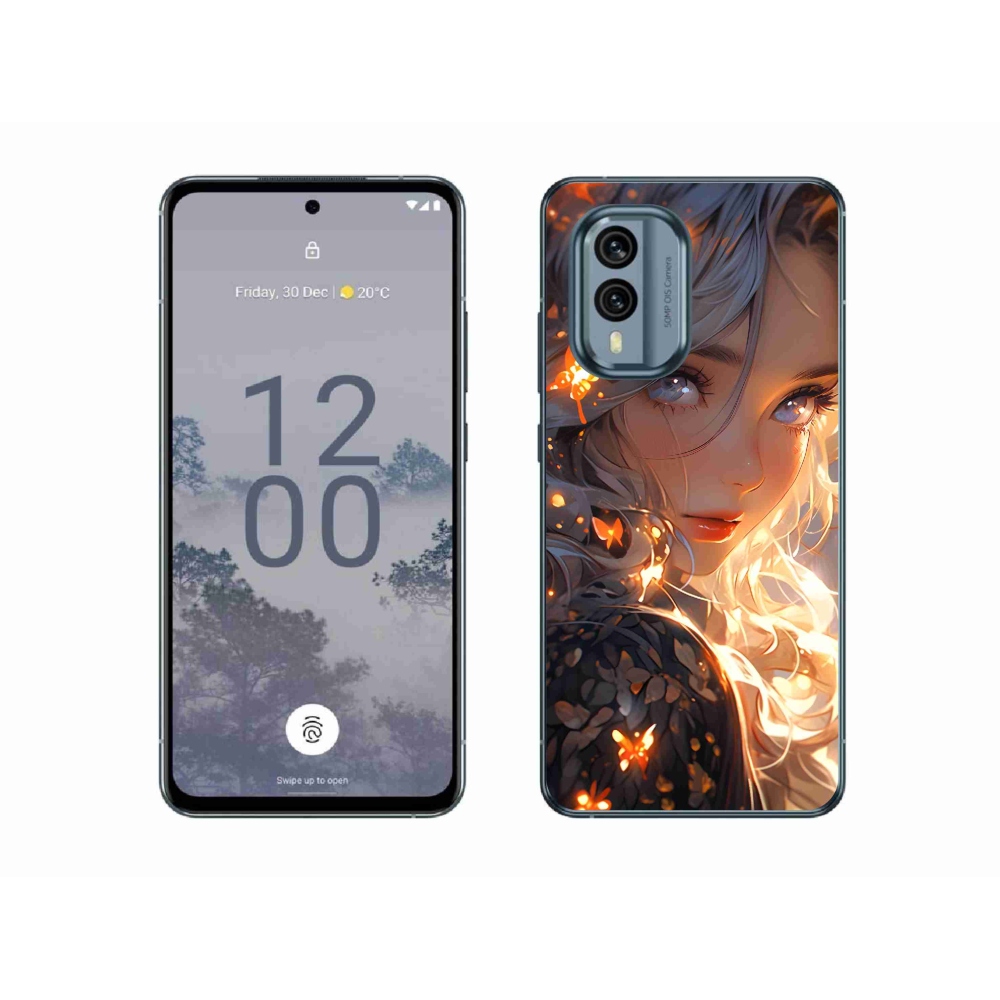 Zselés borítás mmCase a Nokia X30 5G készülékhez - lány és pillangók