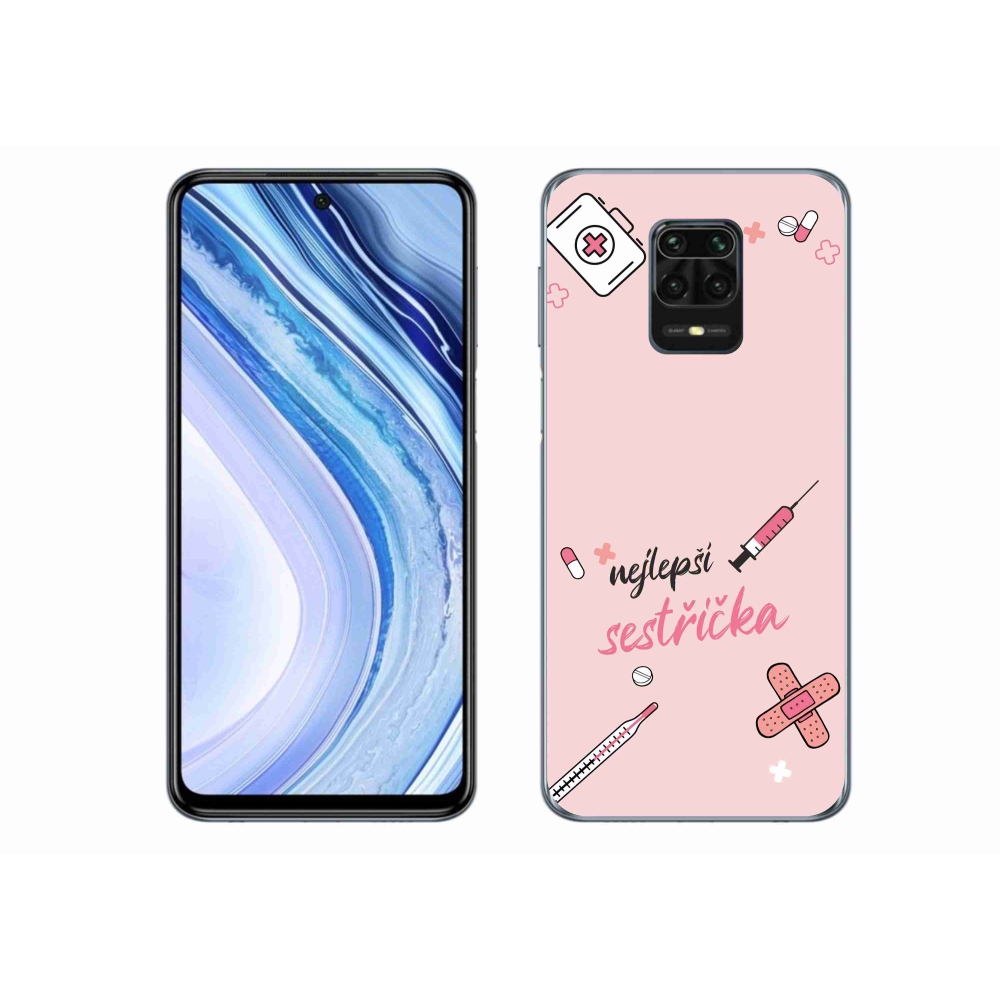 Gél borító mmCase a Xiaomi Redmi Note 9 Pro - legjobb kishúg rózsaszín háttérrel