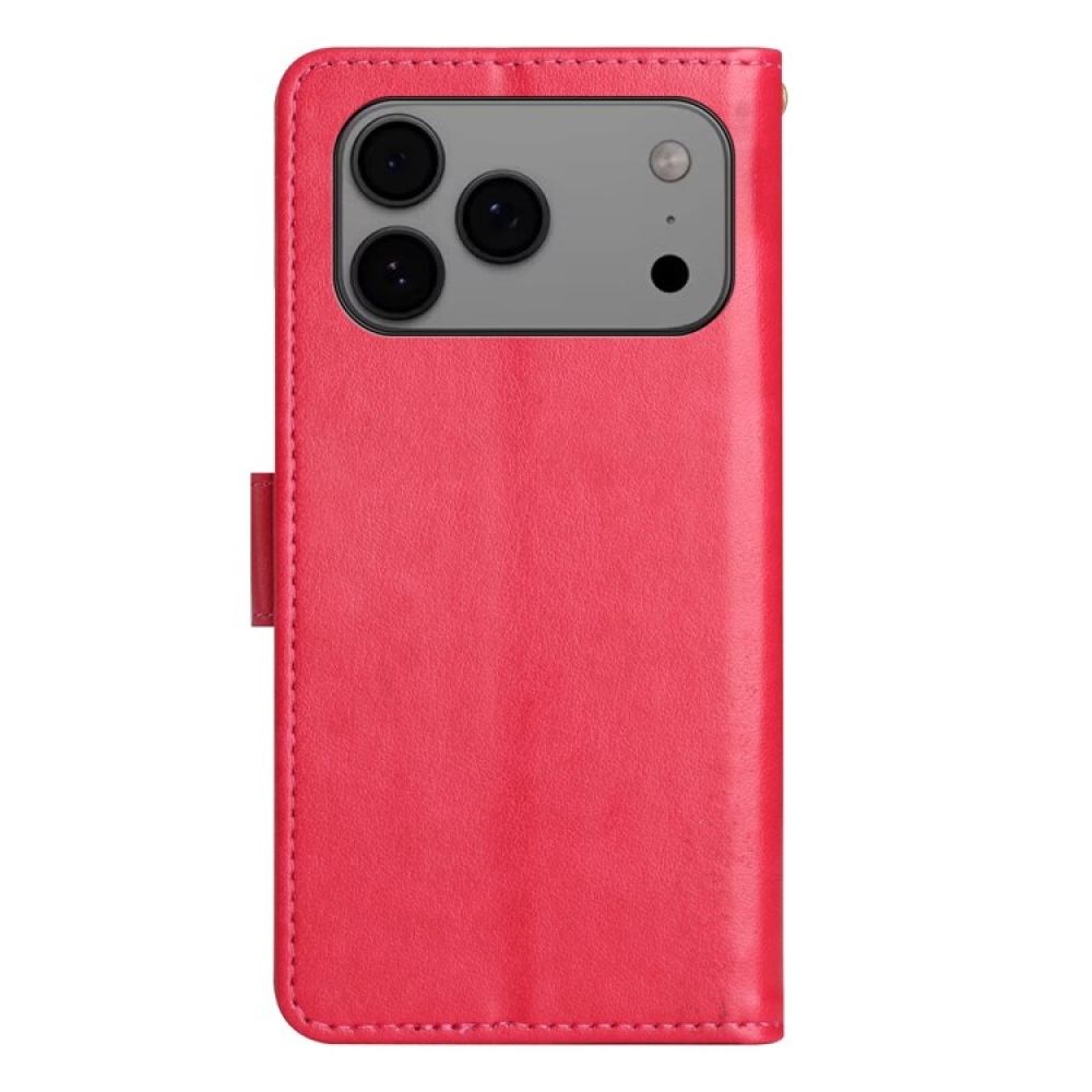 Virágok könyv tok iPhone 17 Pro Max készülékhez - piros