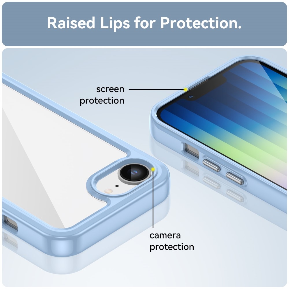 Gél tok fix hátlappal iPhone 16e készülékhez - kék