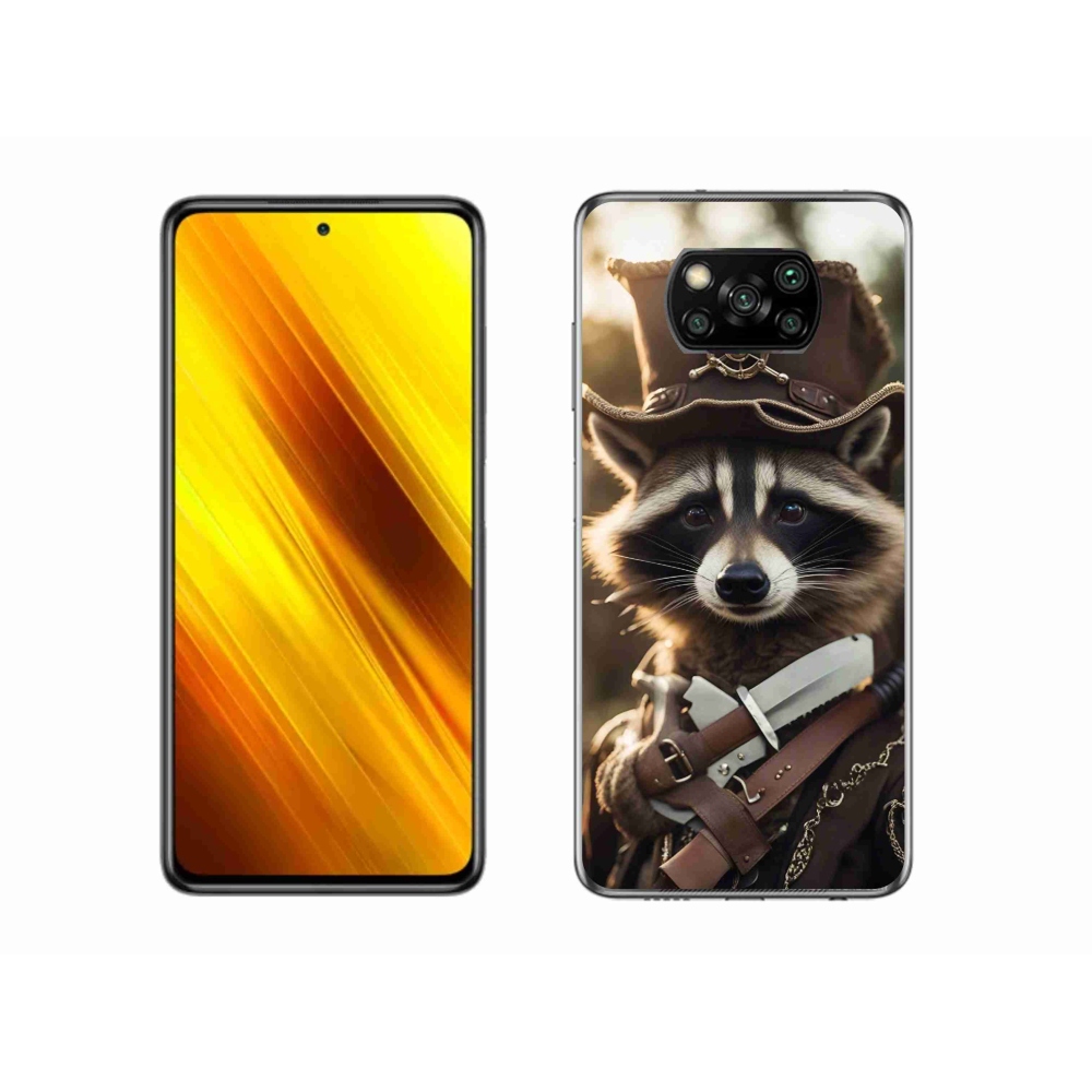 Gél borító mmCase a Xiaomi Poco X3-hoz - mosómedve egyenruhában