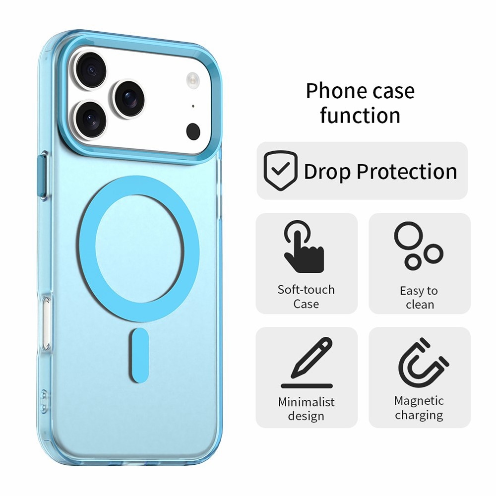 Candy zselés tok MagSafe-val iPhone 17 Pro készülékhez - kék