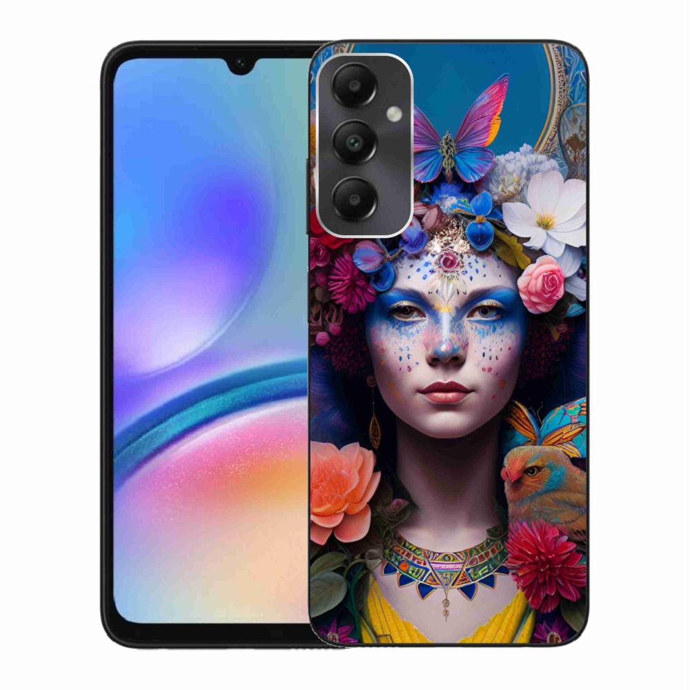 Gél borítás mmCase Samsung Galaxy A05s készülékhez - nő virágokkal