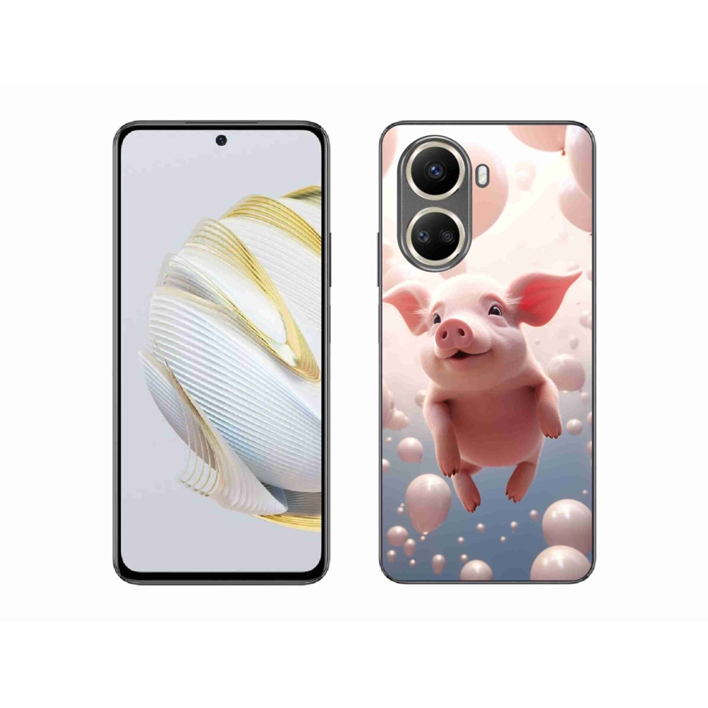 Gél borító mmCase a Huawei Nova 10 SE-hez - malac lufikkal