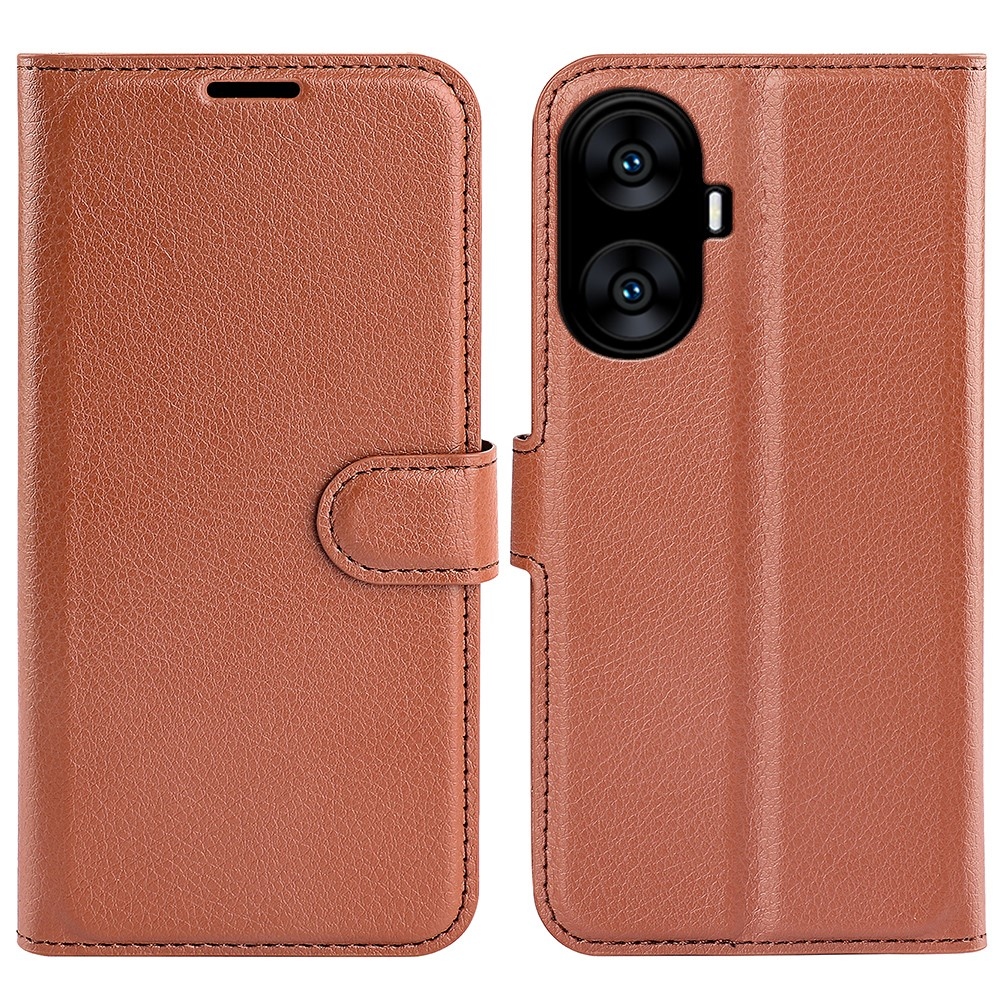 Litchi könyvtáska a Realme C55 készülékhez - barna