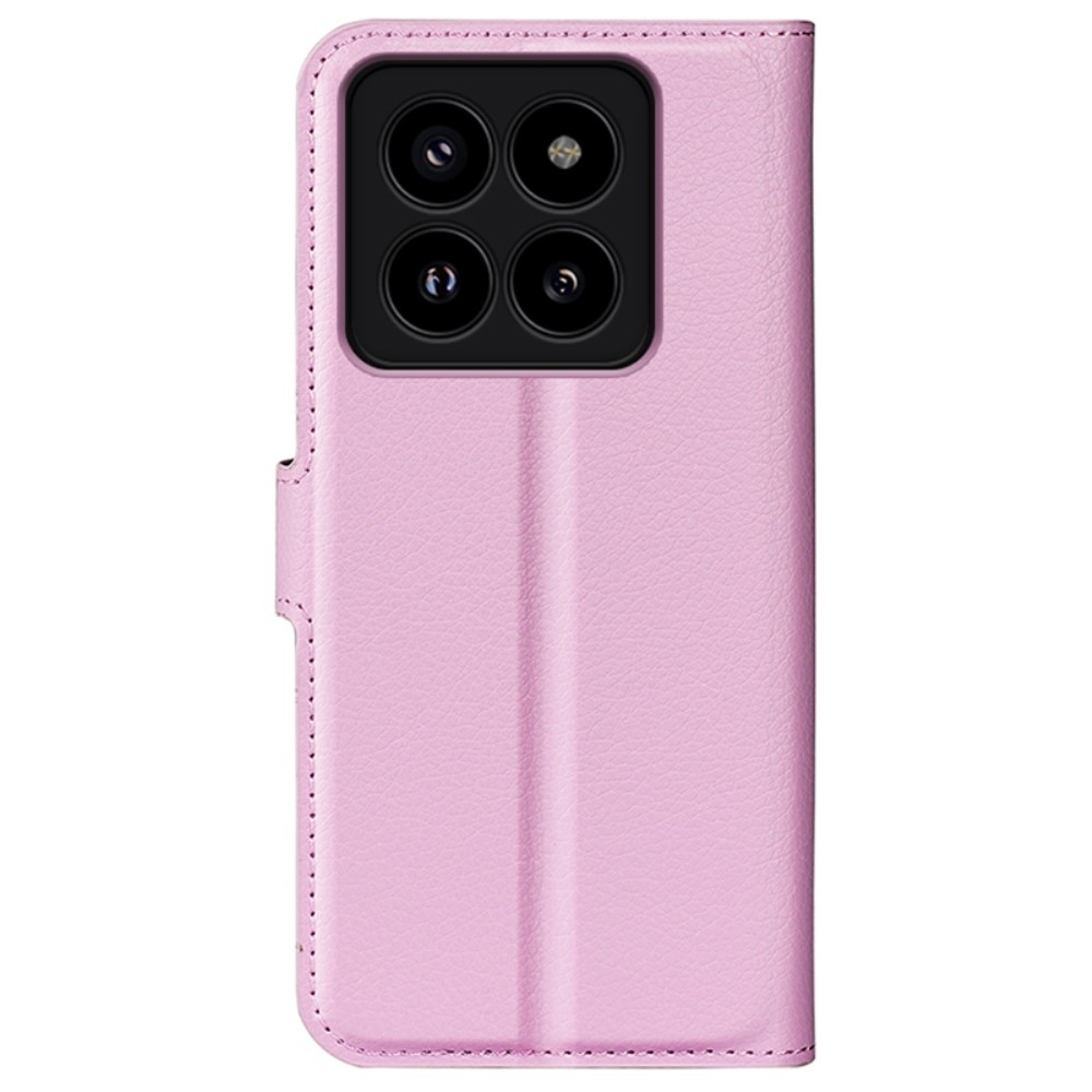 Litchi könyv tok a Xiaomi 14 Pro-hoz - rózsaszínű