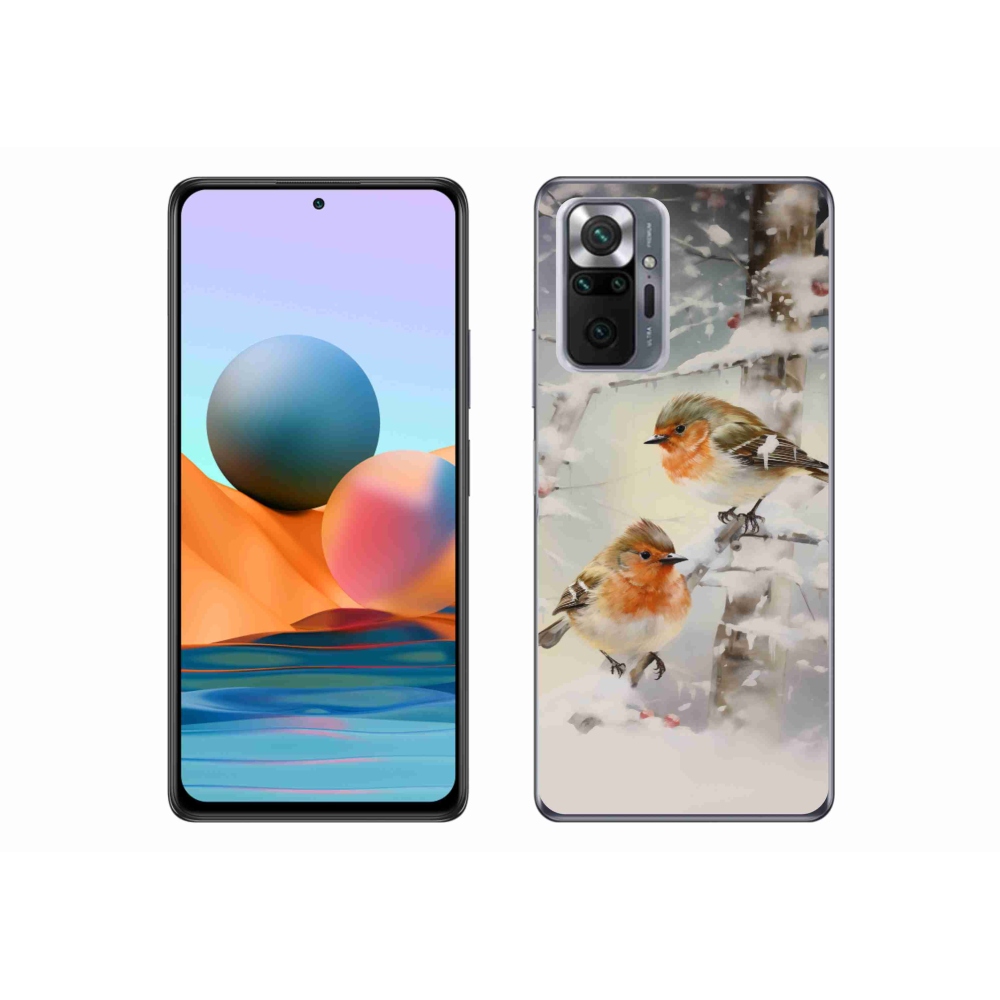 Gél borítás mmCase a Xiaomi Redmi Note 10 Pro számára - madarak télen