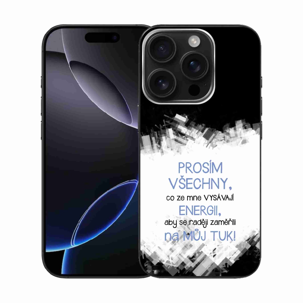 Gél borítás mmCase iPhone 16 Pro készülékhez - vicces szöveg 1 kék