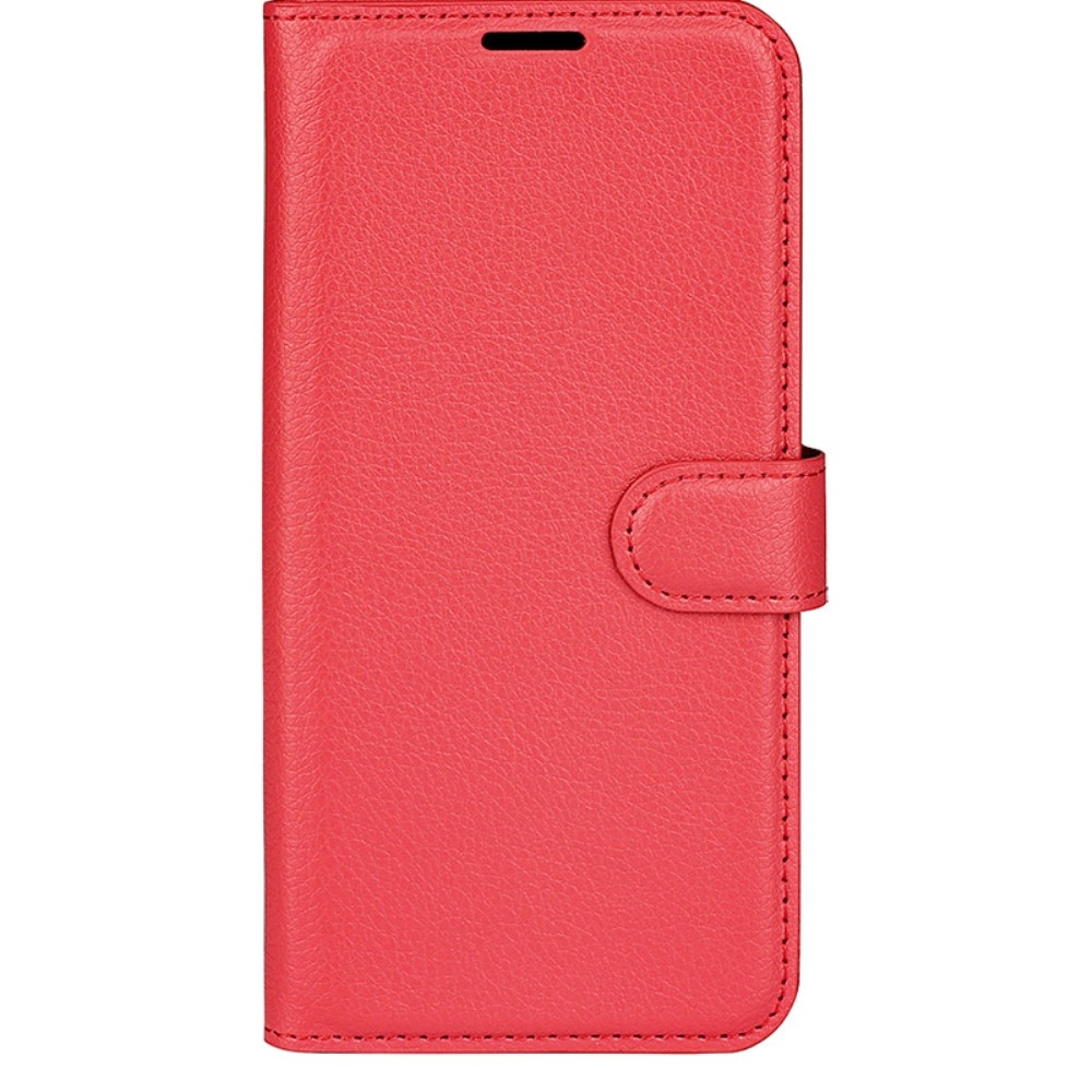 Litchi könyv tok iPhone 16-hoz - piros