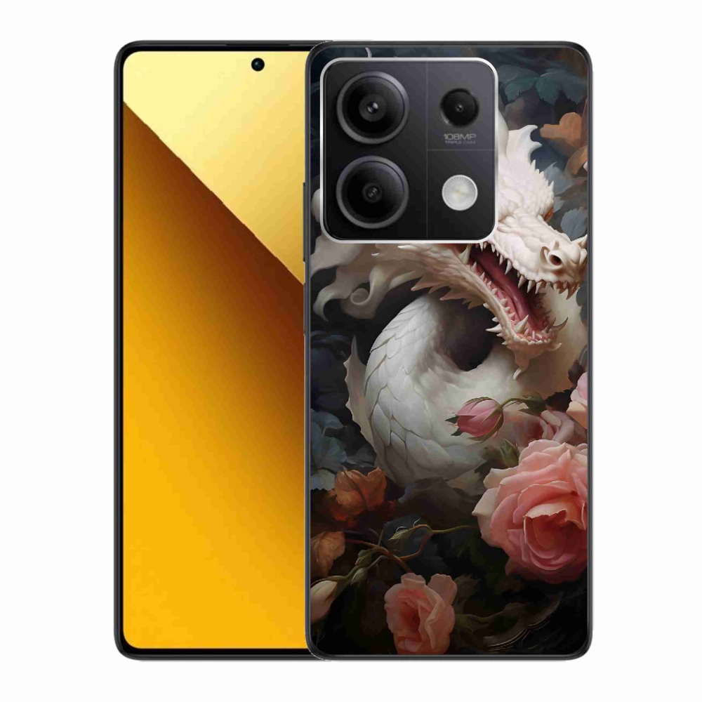 Gél borítás mmCase a Xiaomi Redmi Note 13 5G számára - fehér sárkány