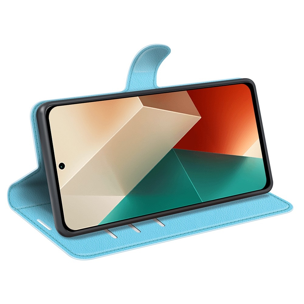Litchi könyv tok Xiaomi Redmi Note 13 5G-hez - kék